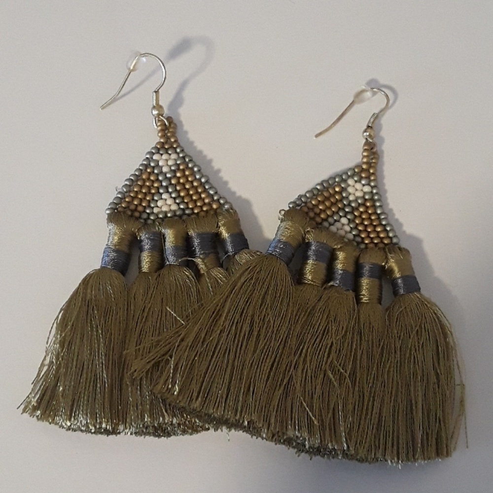 Never worn - patterned Chandelier Earrings